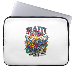 Housse Pour Ordinateur Portable Haïti Football Squelette Buteur Nations Style Affi