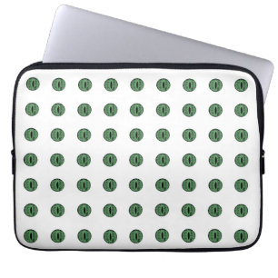 Housse Pour Ordinateur Portable Halloween Green Polka Dot Eyes