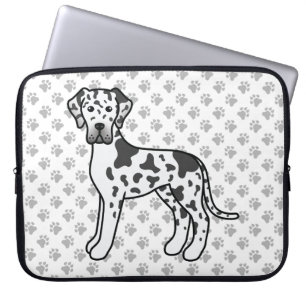 Housse Pour Ordinateur Portable Harlequin Great Dane Cute Cartoon Chien & Pâtes