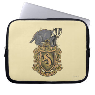 Housse Pour Ordinateur Portable Harry Potter   Blason de Poufsouffle avec Blaireau