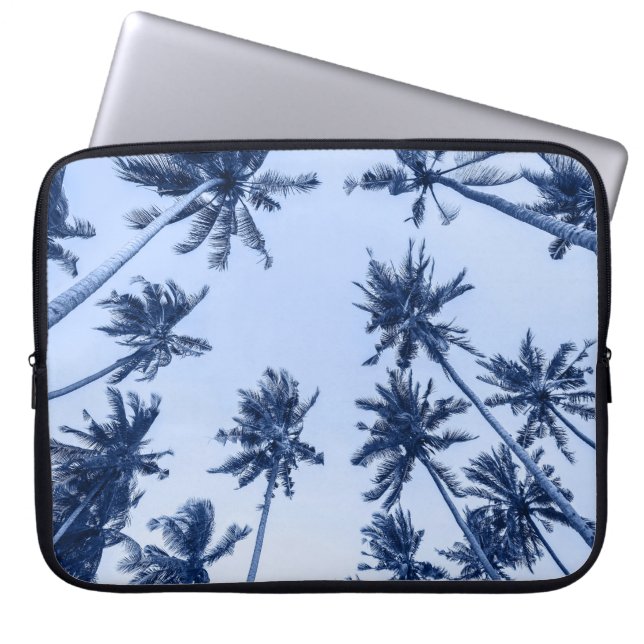 Housse Pour Ordinateur Portable Hauts palmiers, ciel bleu clair. (Devant)