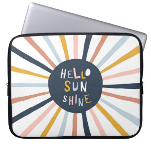 Housse Pour Ordinateur Portable Hello Sunshine : Typographie enfantine colorée