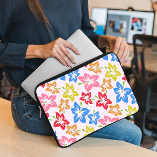 Housse Pour Ordinateur Portable Hibiscus Coloré, Motif De Fleurs