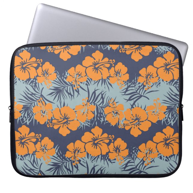 Housse Pour Ordinateur Portable Hibiscus fleurs sans couture motif, Vintage fleuri (Devant)