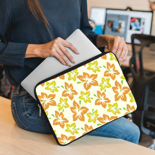 Housse Pour Ordinateur Portable Hibiscus jaune, Hibiscus orange, Motif de fleurs