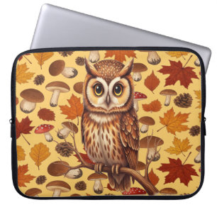 Housse Pour Ordinateur Portable Hibou d'automne et feuilles