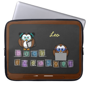 Housse Pour Ordinateur Portable hibou de rentrée scolaire