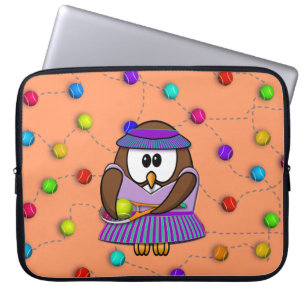 Housse Pour Ordinateur Portable hibou de tennis - fille