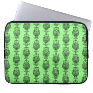 Housse Pour Ordinateur Portable Hibou (vert néon) - Housse d'ordinateur portable