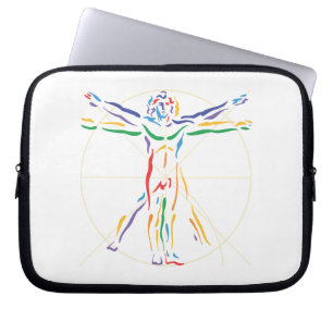 Housse Pour Ordinateur Portable Homme d'anatomie DaVinci en Chakra
