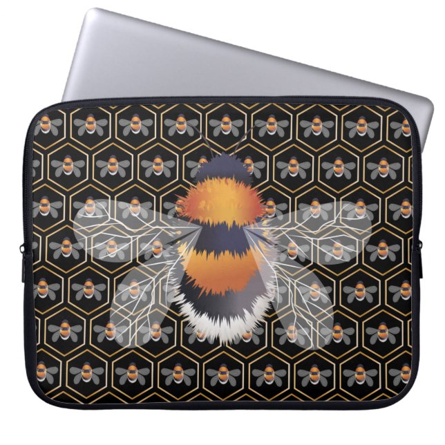Housse Pour Ordinateur Portable Honeycomb And Bees (Devant)