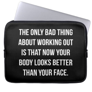Housse Pour Ordinateur Portable Humour d'entraînement - Corps contre visage - Gymn