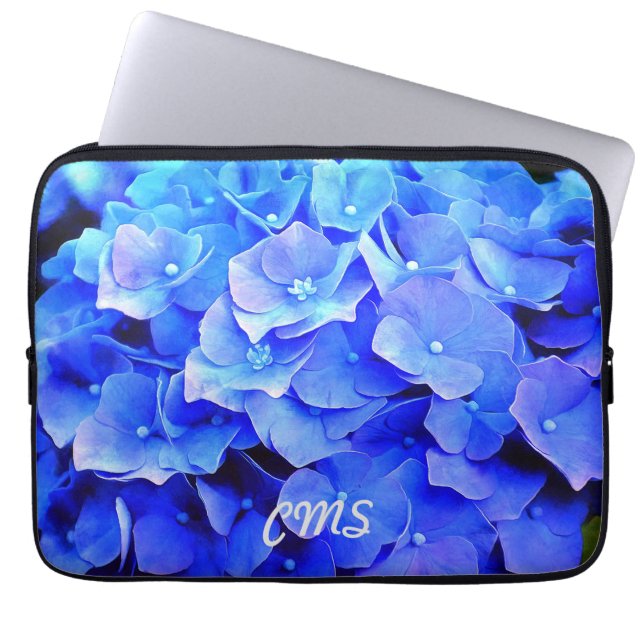 Housse Pour Ordinateur Portable Hydrangea Blues Personnalisé (Devant)