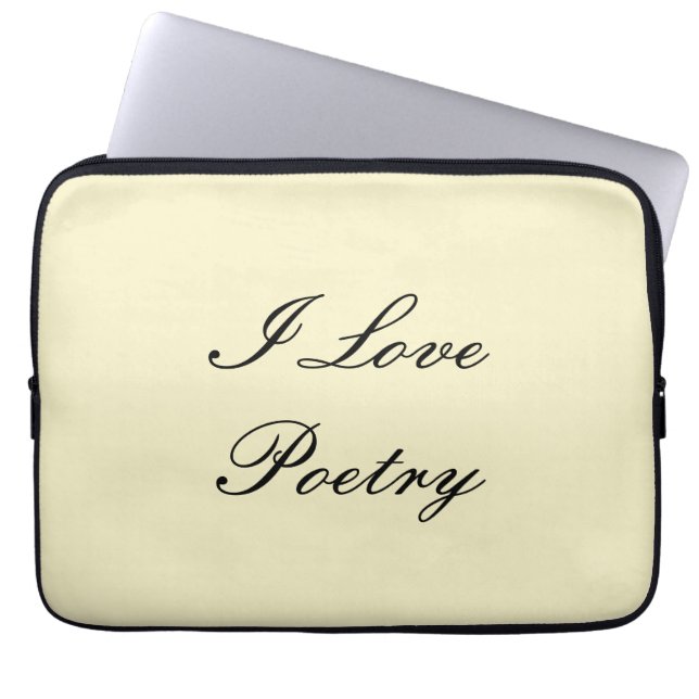 Housse Pour Ordinateur Portable I Love Poetry Tablet Coque (Crème et Noir) (Devant)