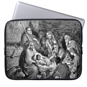 Housse Pour Ordinateur Portable Illustrated Christmas Nativity Scene