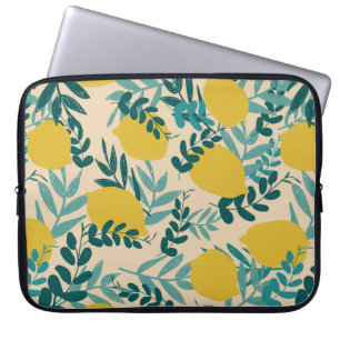 Housse Pour Ordinateur Portable illustration. citrons arrière - plans et feuilles
