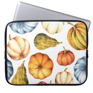 Housse Pour Ordinateur Portable Illustration citrouille : Motif d'aquarelle transp