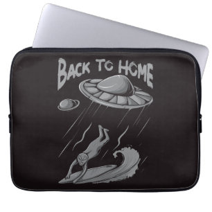 Housse Pour Ordinateur Portable illustration d'aliens surfant sur un ovni avec ret