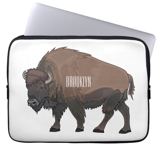 Housse Pour Ordinateur Portable Illustration de bison (Devant)