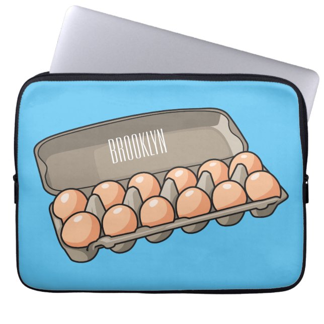 Housse Pour Ordinateur Portable Illustration de carton d'oeufs (Devant)