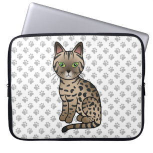 Housse Pour Ordinateur Portable Illustration de chat de dessin animé mignon Mau ég