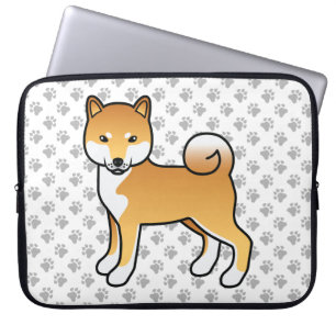 Housse Pour Ordinateur Portable Illustration de chien de dessin animé mignon Shiba