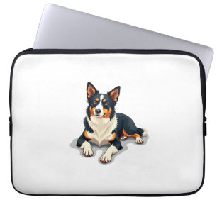 Housse Pour Ordinateur Portable Illustration de chien de portrait de Border Collie