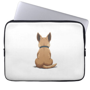 Housse Pour Ordinateur Portable Illustration de chien vintage vue de dos avec gran