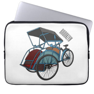 Housse Pour Ordinateur Portable Illustration de cyclo-pousse