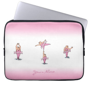 Housse Pour Ordinateur Portable Illustration de dessin animé des garçons Tutu rose