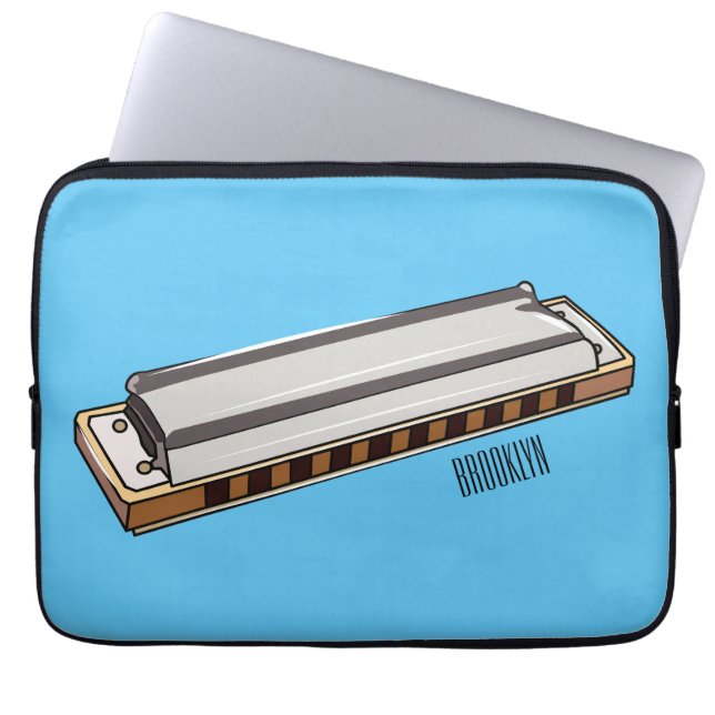 Housse Pour Ordinateur Portable Illustration de dessin d'Harmonica (Devant)