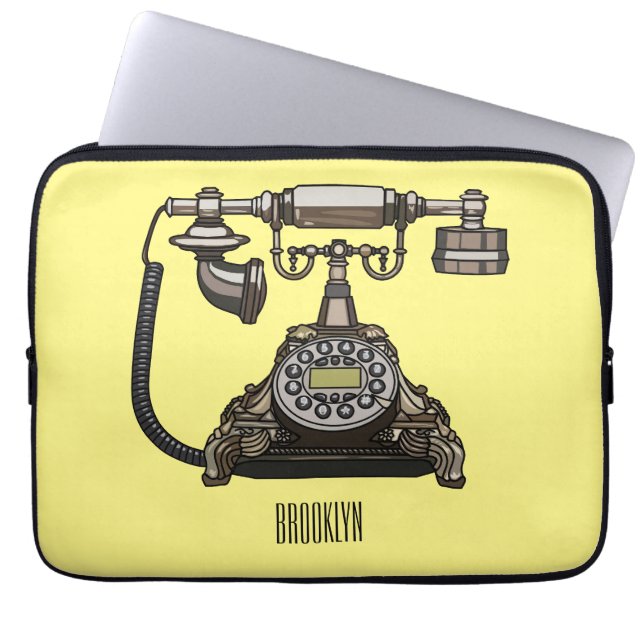 Housse Pour Ordinateur Portable Illustration de dessin téléphonique (Devant)