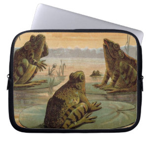 Housse Pour Ordinateur Portable Illustration de grenouilles Lily Pads Moon