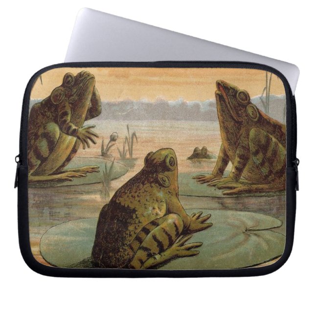 Housse Pour Ordinateur Portable Illustration de grenouilles Lily Pads Moon (Devant)