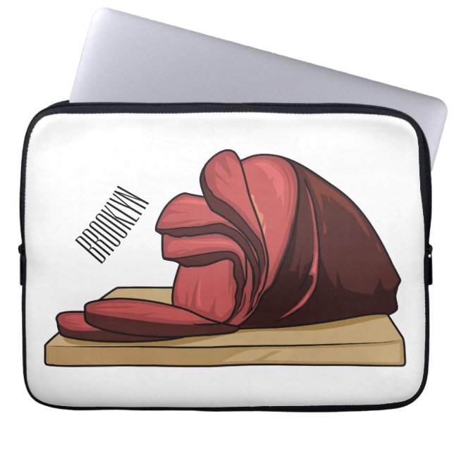 Housse Pour Ordinateur Portable Illustration de jambon (Devant)