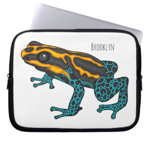 Housse Pour Ordinateur Portable Illustration de la grenouille à fléchettes de pois