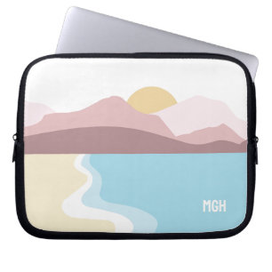 Housse Pour Ordinateur Portable Illustration de la nature du monogramme personnali