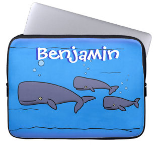 Housse Pour Ordinateur Portable Illustration de mignonne migratrice de baleines à