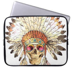 Housse Pour Ordinateur Portable Illustration de mode crâne amérindien