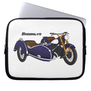 Housse Pour Ordinateur Portable Illustration de moto pourpre Sidecar
