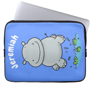 Housse Pour Ordinateur Portable Illustration de saut en hippo mignon