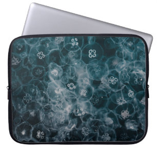 HOUSSE POUR ORDINATEUR PORTABLE ILLUSTRATION DES BULLES BLEUS ET BLANCS