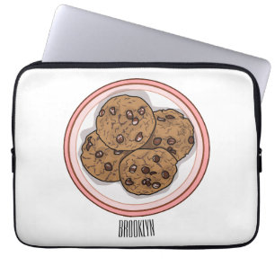 Housse Pour Ordinateur Portable Illustration du cookie de puce à chocolat