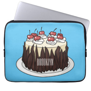 Housse Pour Ordinateur Portable Illustration du gâteau de la Forêt-Noire