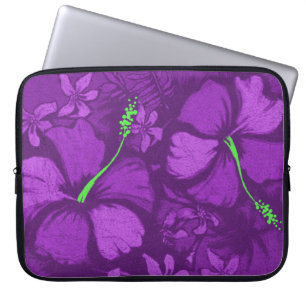 Housse Pour Ordinateur Portable Illustration hawaïenne de roche de lave de ketmie