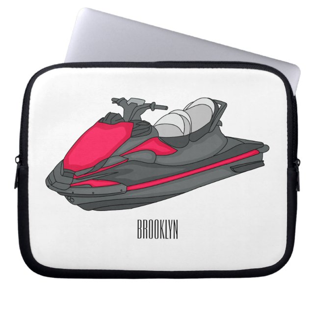 Housse Pour Ordinateur Portable Illustration Jet ski (Devant)