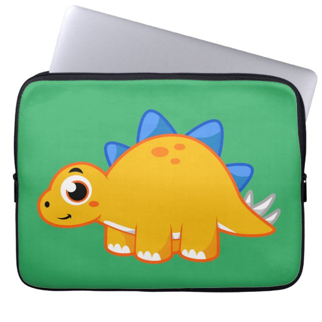 Housse Pour Ordinateur Portable Illustration Mignonne D'Un Stegosaurus. (Devant)