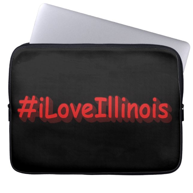 Housse Pour Ordinateur Portable "#iLoveIllinois" Joli design. Commandez dès mainte (Devant)