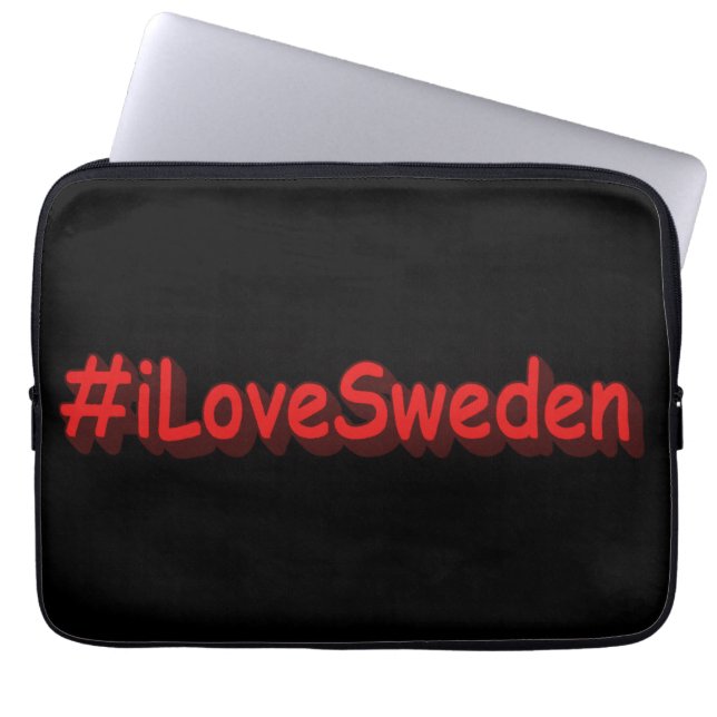 Housse Pour Ordinateur Portable "#iLoveSweden" Joli design. Commandez dès maintena (Devant)