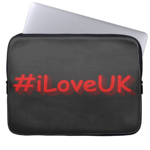 Housse Pour Ordinateur Portable "#iLoveUK" Joli design. Commandez dès maintenant